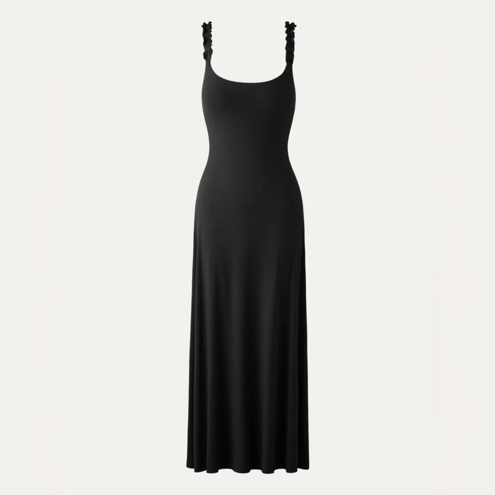 OGL Move Plantive Elf Brami Midi Dress - Black